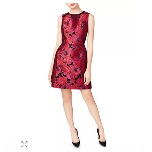 Betsey Johnson Red and Black Floral Dress